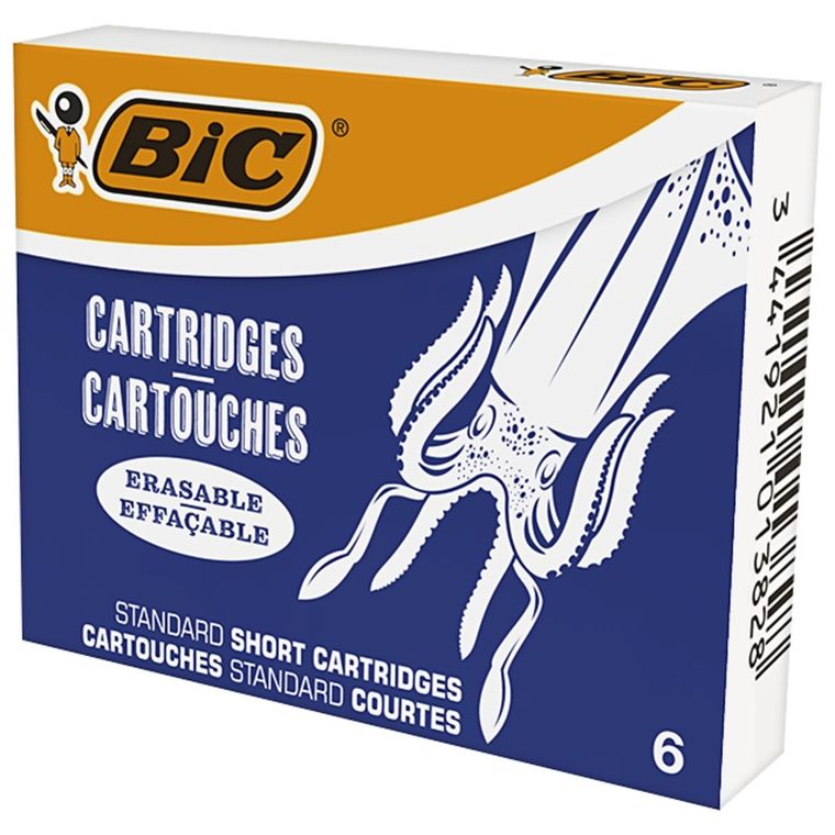 Bic, krótkie naboje do pióra, niebieskie, 6 szt.