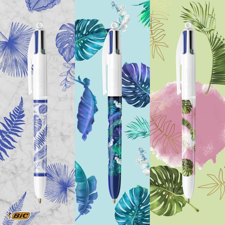 Bic, Message Botanical, długopis 4 kolorowy, 5 szt.