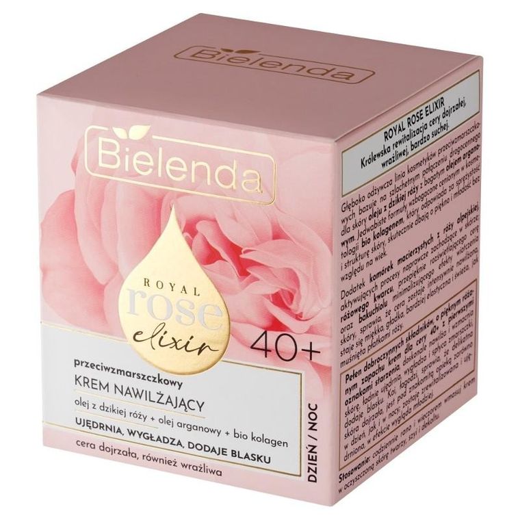 Bielenda, Royal Rose Elixir, przeciwzmarszczkowy krem nawilżający 40+, 50 ml