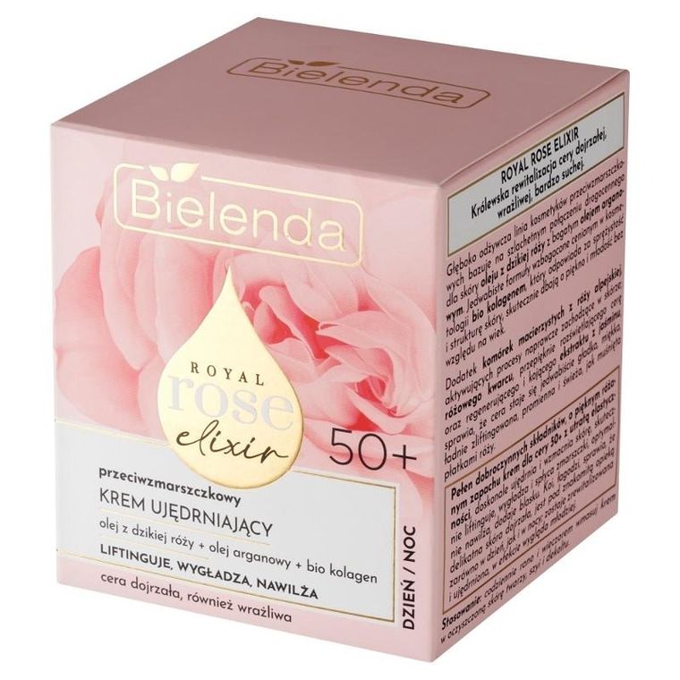 Bielenda, Royal Rose Elixir, przeciwzmarszczkowy krem ujędrniający 50+, 50 ml