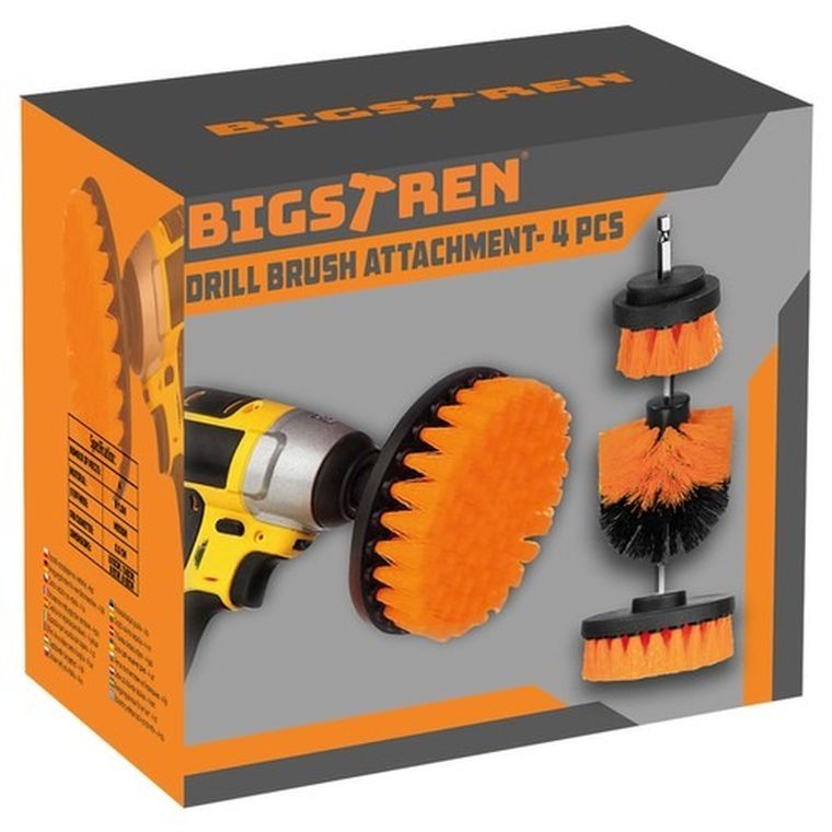 Bigstren, szczotki sprzątające na wiertarkę, 4 szt.