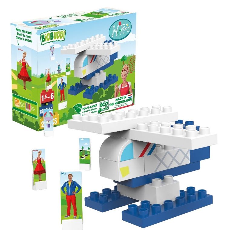 Biobuddi, Qelements, Helikopter, klocki ekologiczne, 2w1, 26 elementów