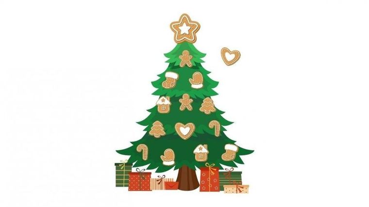 Biurfol, choinka magnetyczna do dekorowania na lodówkę, bombki