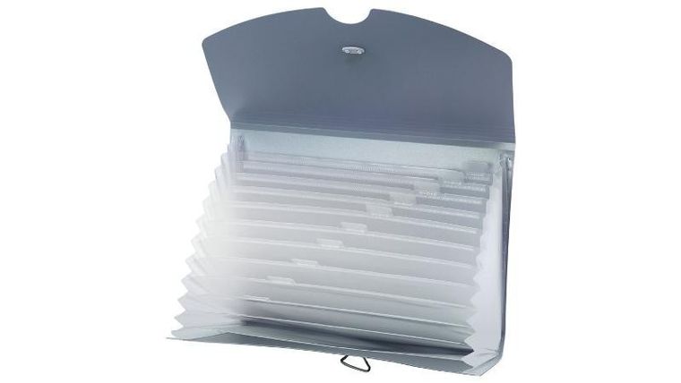 Biurfol, teczka harmonijkowa A4, grafit morandi, 1 szt.