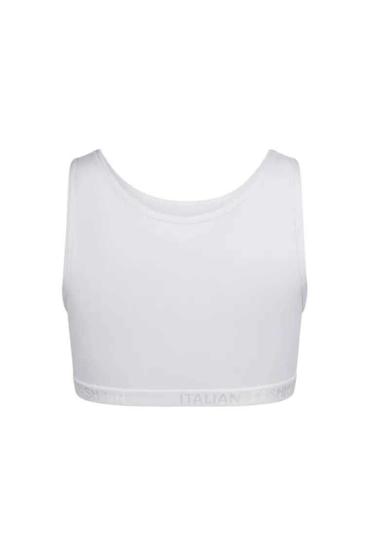 Biustonosz sportowy dziewczęcy, biały, Nikola, Italian Fashion