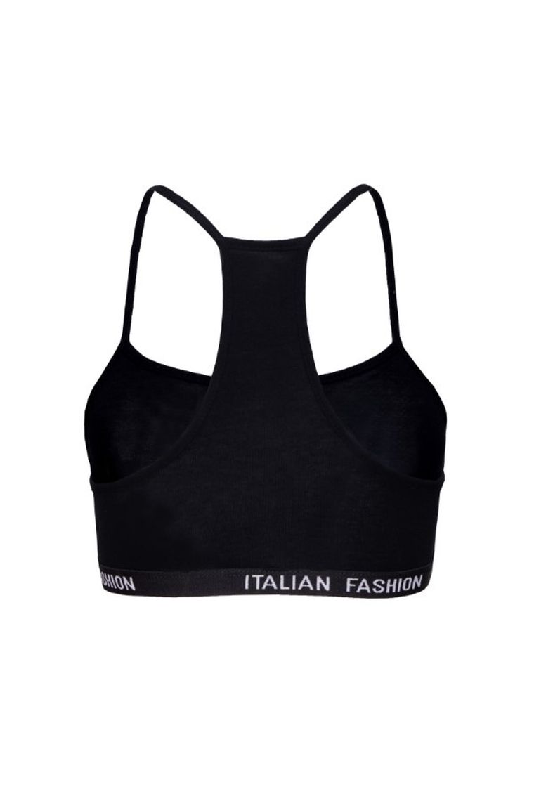Biustonosz sportowy dziewczęcy, czarny, Nikola, Italian Fashion