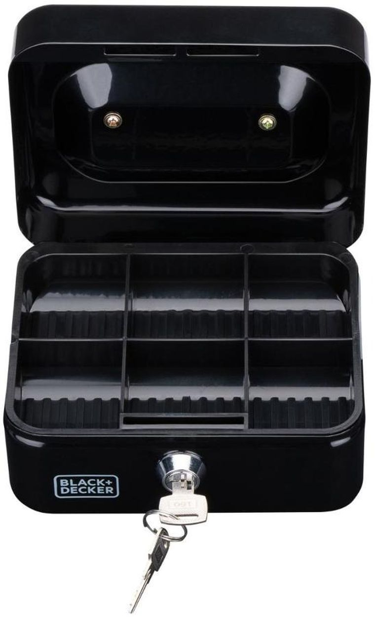Black&Decker, kasetka metalowa na pieniądze, dokumenty, 15-8-11,8 cm