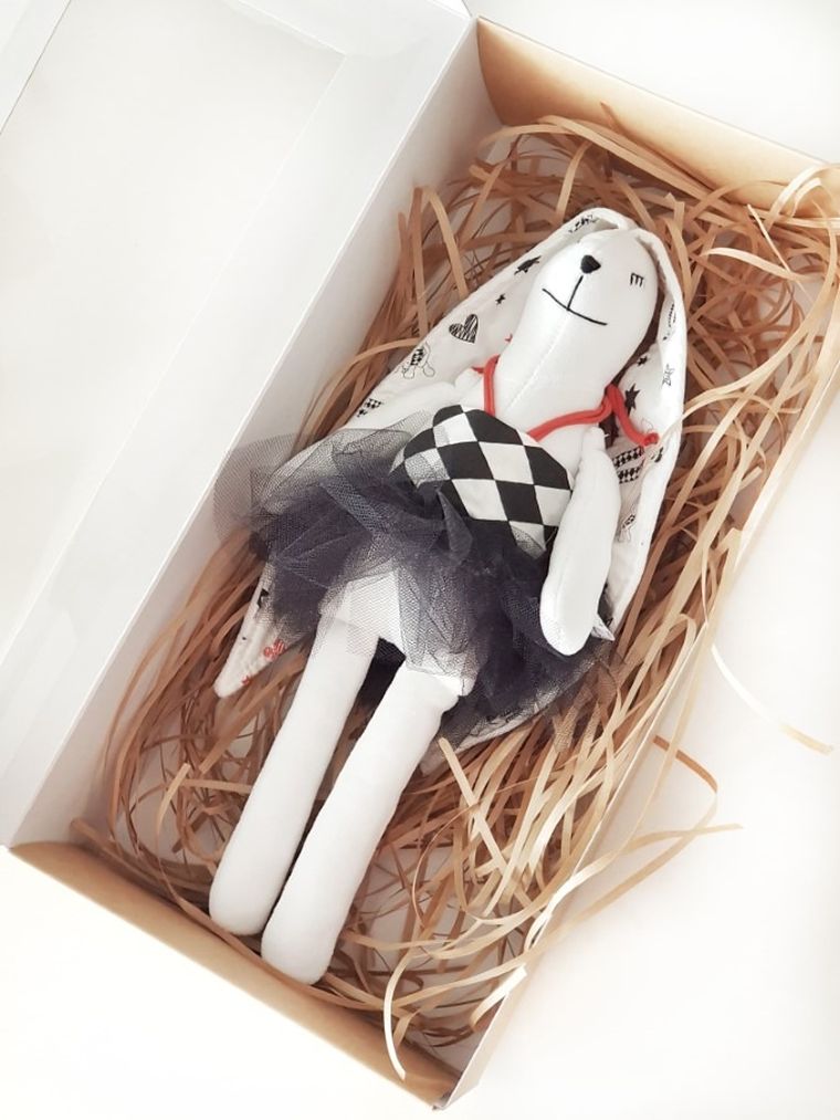 Black&White Baby Stuff, Króliczkowa Nela, kontrastowa maskotka niemowlęca