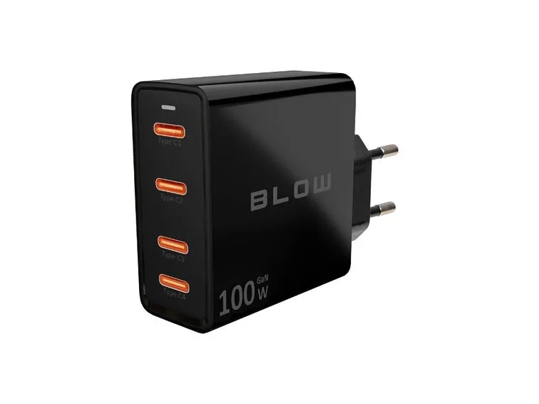 Blow, ładowarka sieciowa, USB-CX4, PD, 100W, GAN, czarna