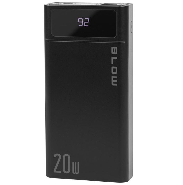 Blow, power bank, czarny, 20000MAH, 20W, PB20F