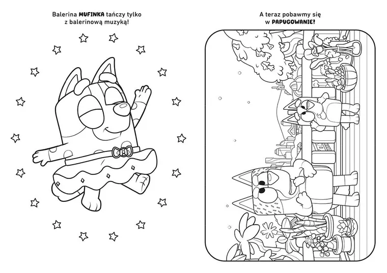 Bluey. Ale zabawa. Wesoła kolorowanka