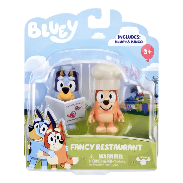 Bluey, Ekskluzywna restauracja, zestaw z figurkami, 2 szt.