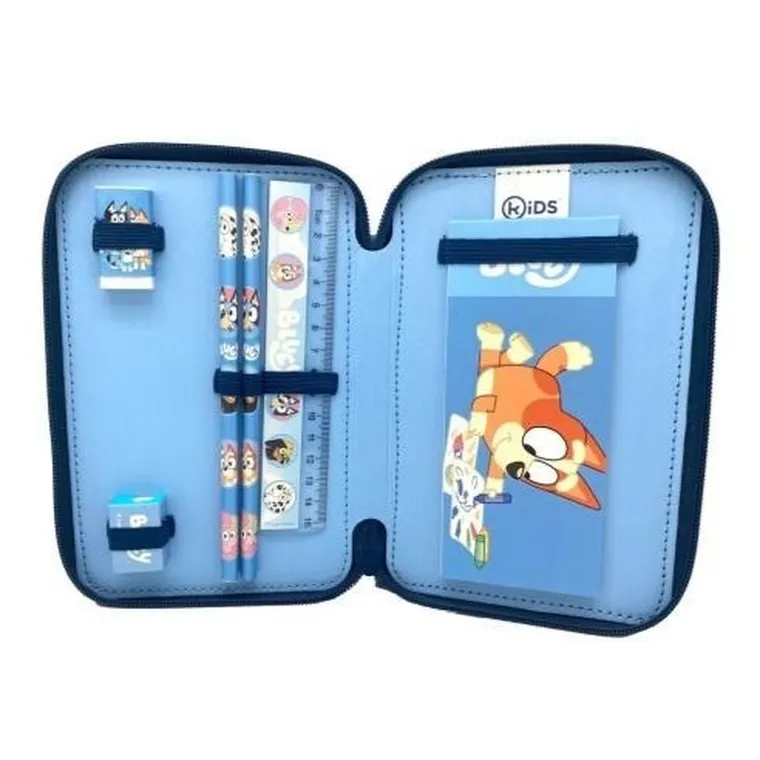 Bluey, piórnik rozkładany, podwójny, z wyposażeniem