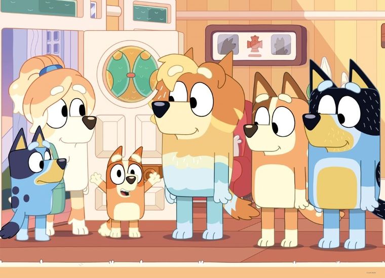 Bluey, puzzle podłogowe, dwustronne, maxi floor, 24 elementy