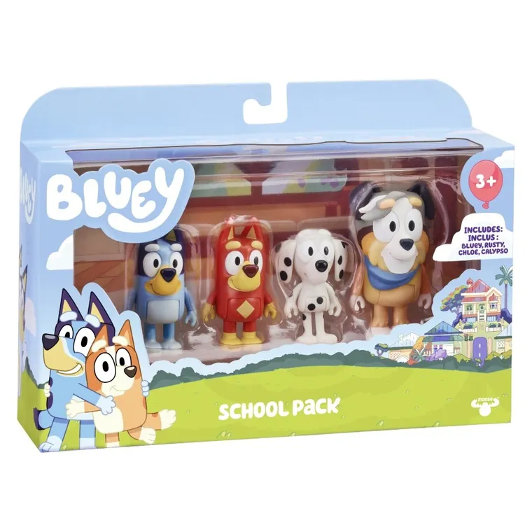 Bluey, Szkolna Paczka, figurki, 4 szt.