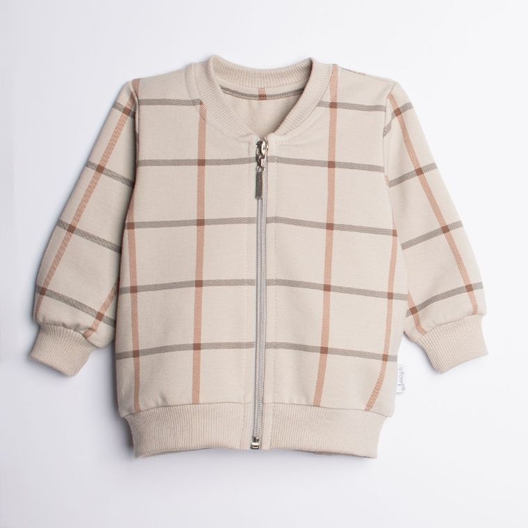 Bluza bomberka chłopięca, rozpinana, beżowa, Nicol