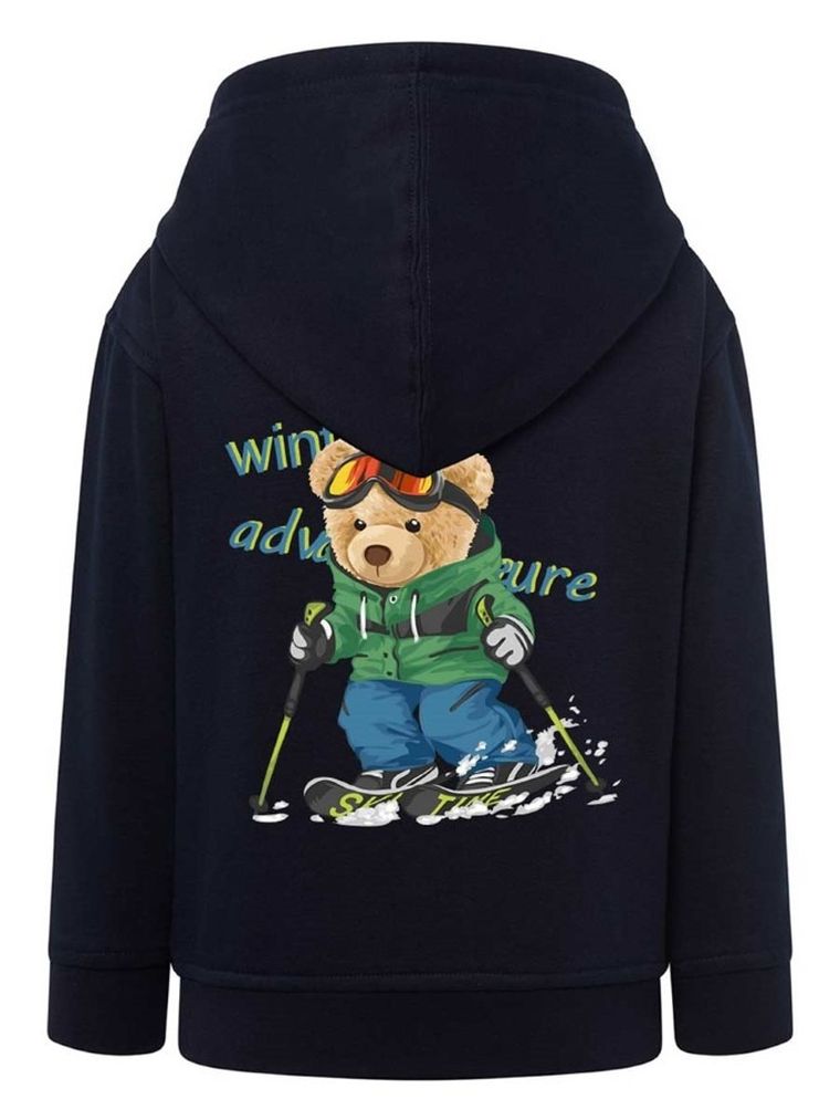 Bluza chłopięca z kapturem, rozpinana, granatowa, Tup Tup