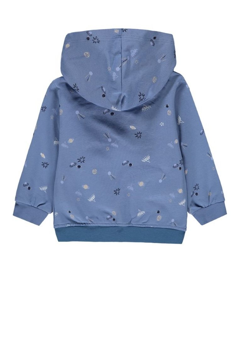 Bluza chłopięca z kapturem, rozpinana, niebieska, Kanz