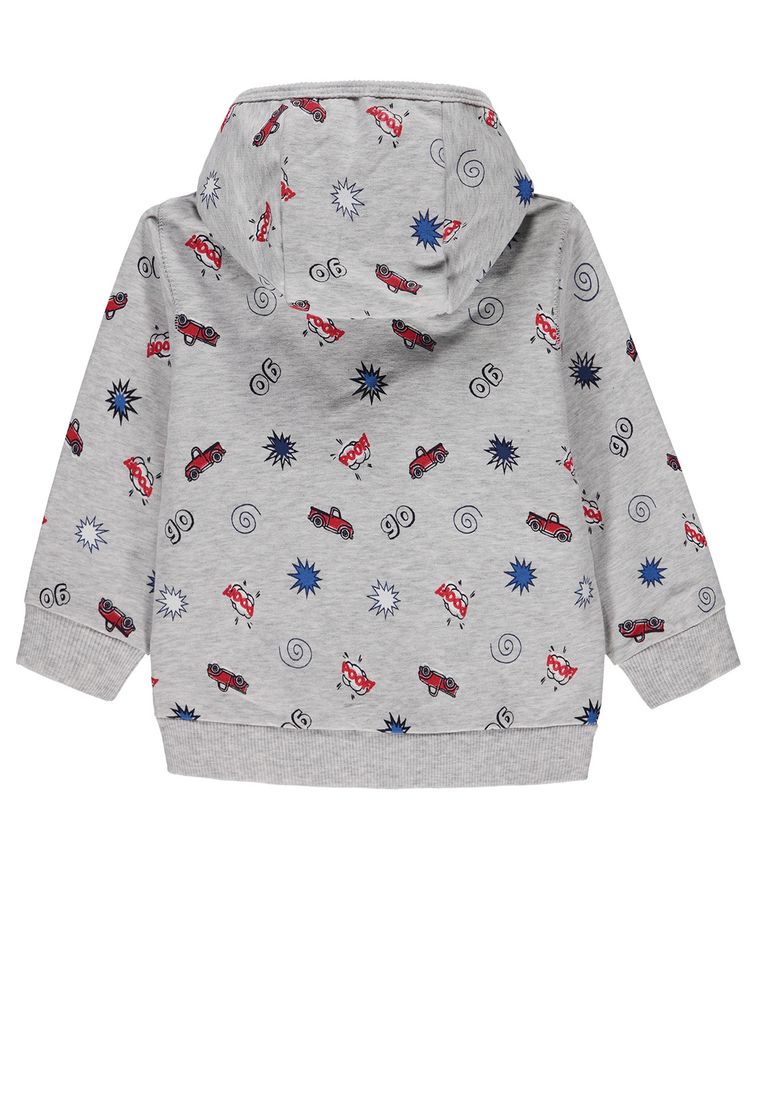 Bluza chłopięca z kapturem, rozpinana, szara, Kanz