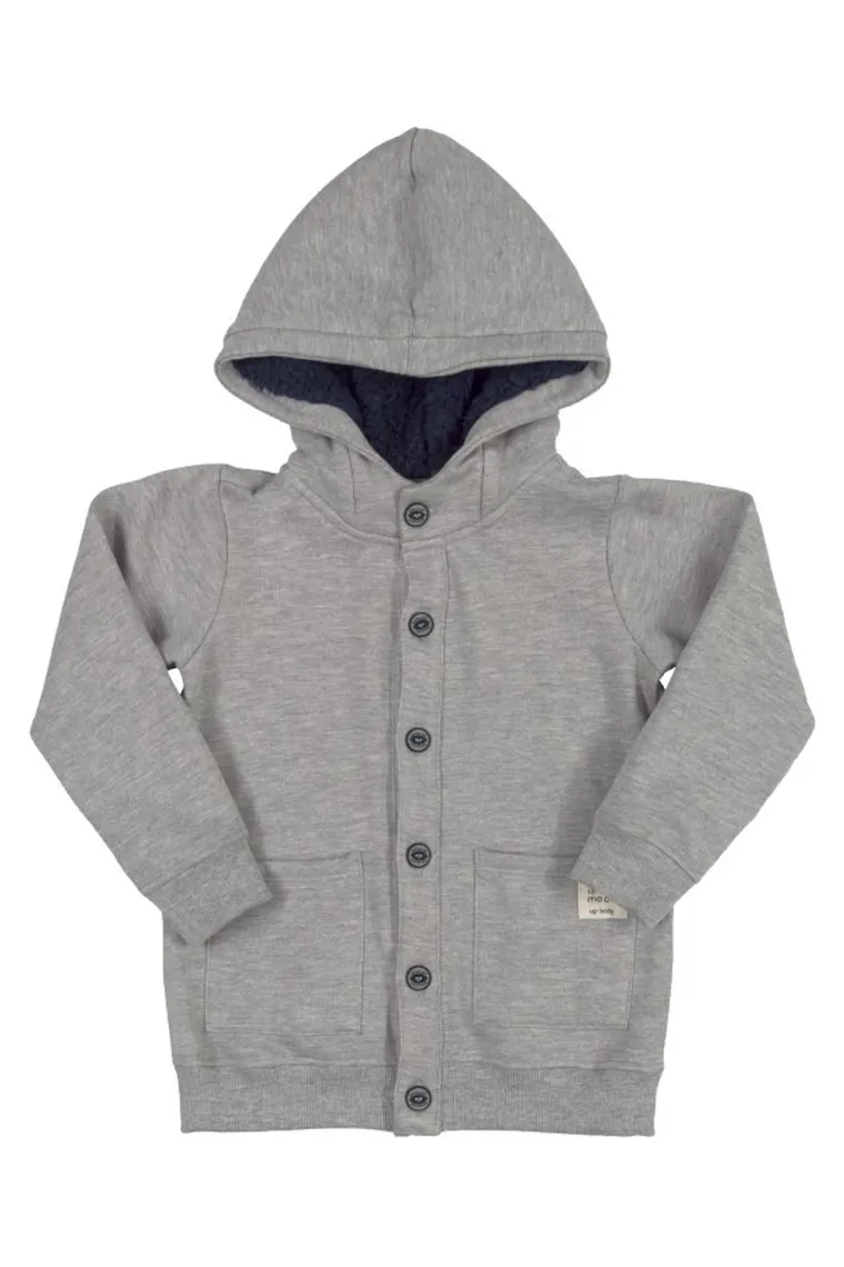 Bluza chłopięca z kapturem, rozpinana, szara, Up Baby