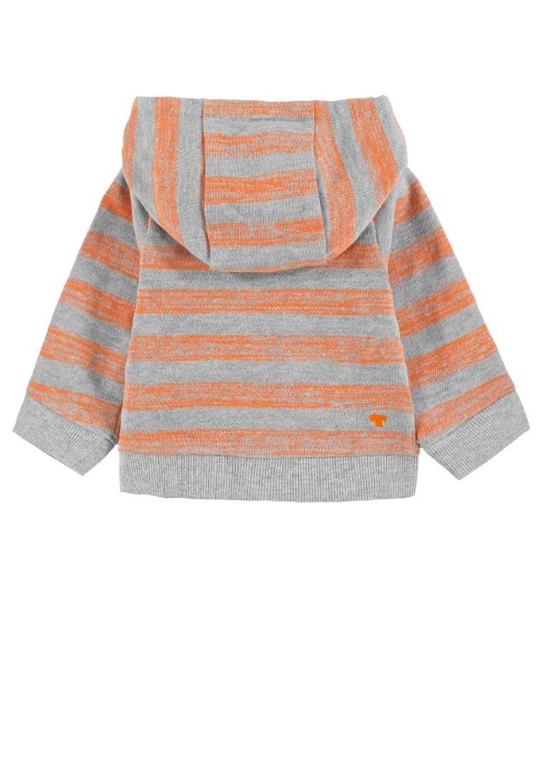 Bluza chłopięca z kapturem, rozpinana, szaro-pomarańczowa, Tom Tailor