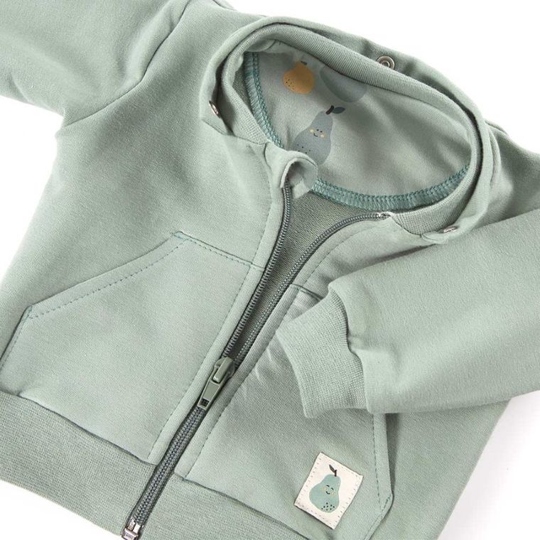 Bluza chłopięca z kapturem, rozpinana, zielona, Eevi