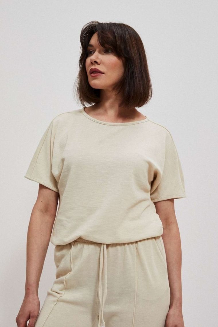 Bluza damska, beżowa, Moodo