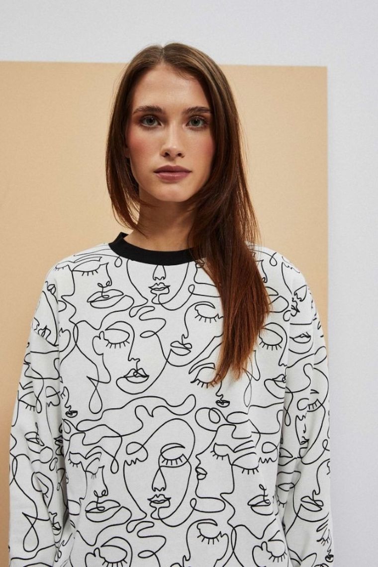 Bluza damska, biała, Moodo