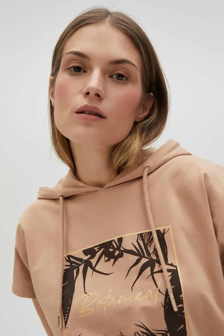 Bluza damska, brązowa, Moodo