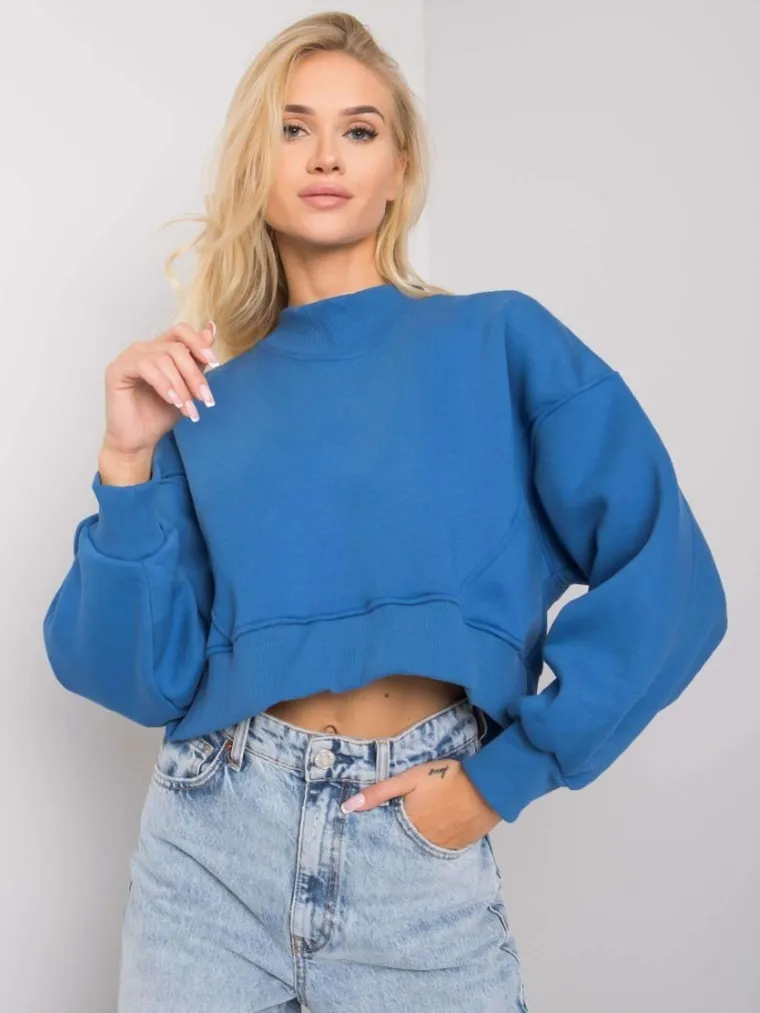 Bluza damska, niebieska, Basic Feel Good