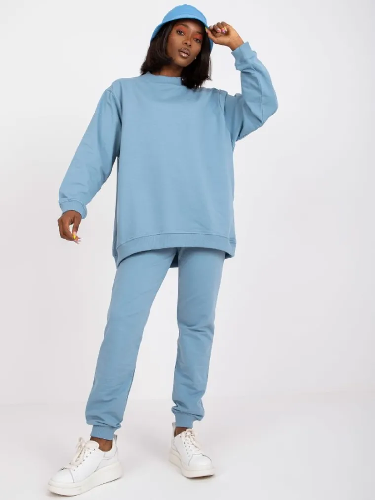 Bluza damska, niebieska, Basic Feel Good