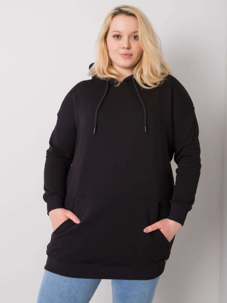 Bluza damska, plus size, czarna, Basic Feel Good