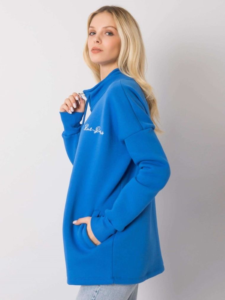 Bluza damska, rozpinana, niebieska, Rue Paris