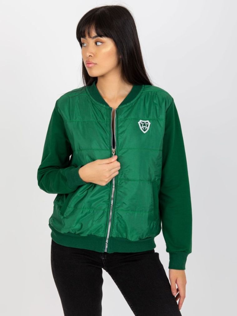 Bluza damska, rozpinana, zielona, Rue Paris