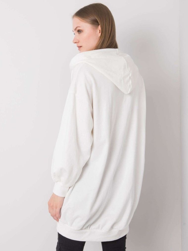 Bluza damska z kapturem, biała, Ex Moda