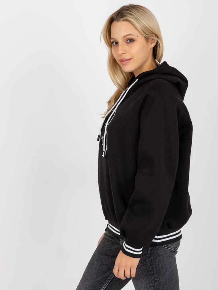 Bluza damska z kapturem, czarna, Relevance