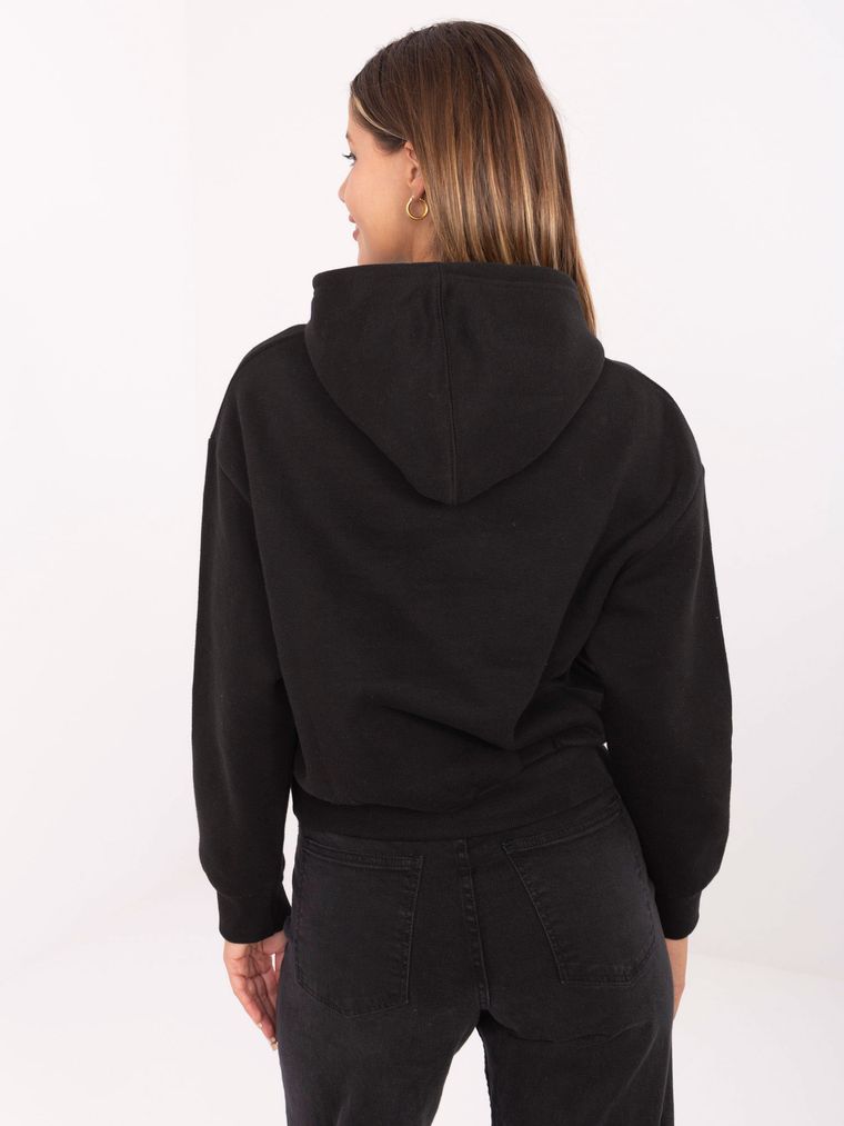 Bluza damska z kapturem, czarna, Sublevel