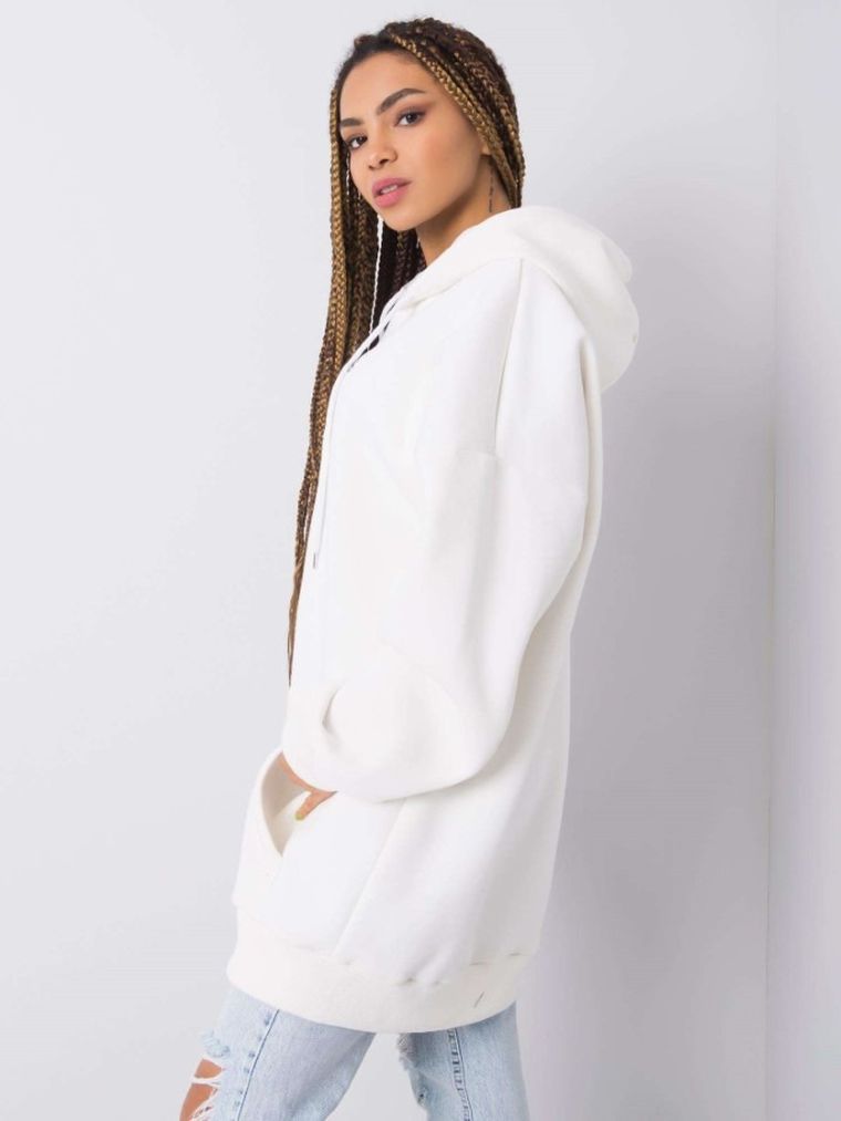 Bluza damska z kapturem, ecru, Rue Paris