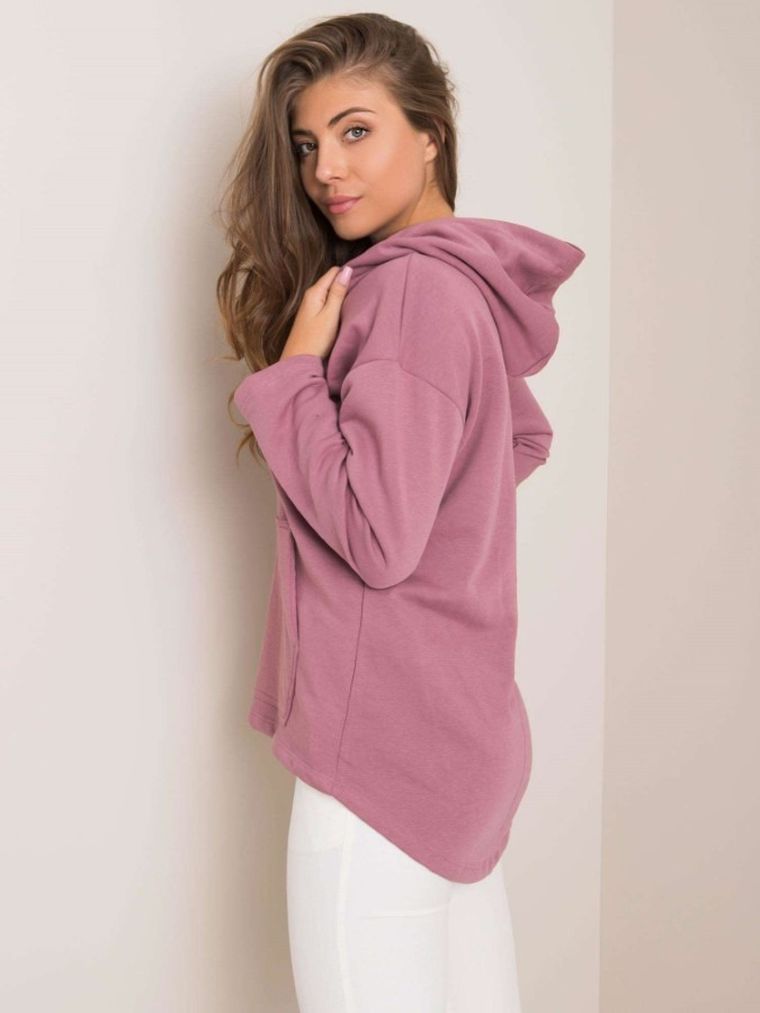 Bluza damska z kapturem, fioletowa, Basic Feel Good