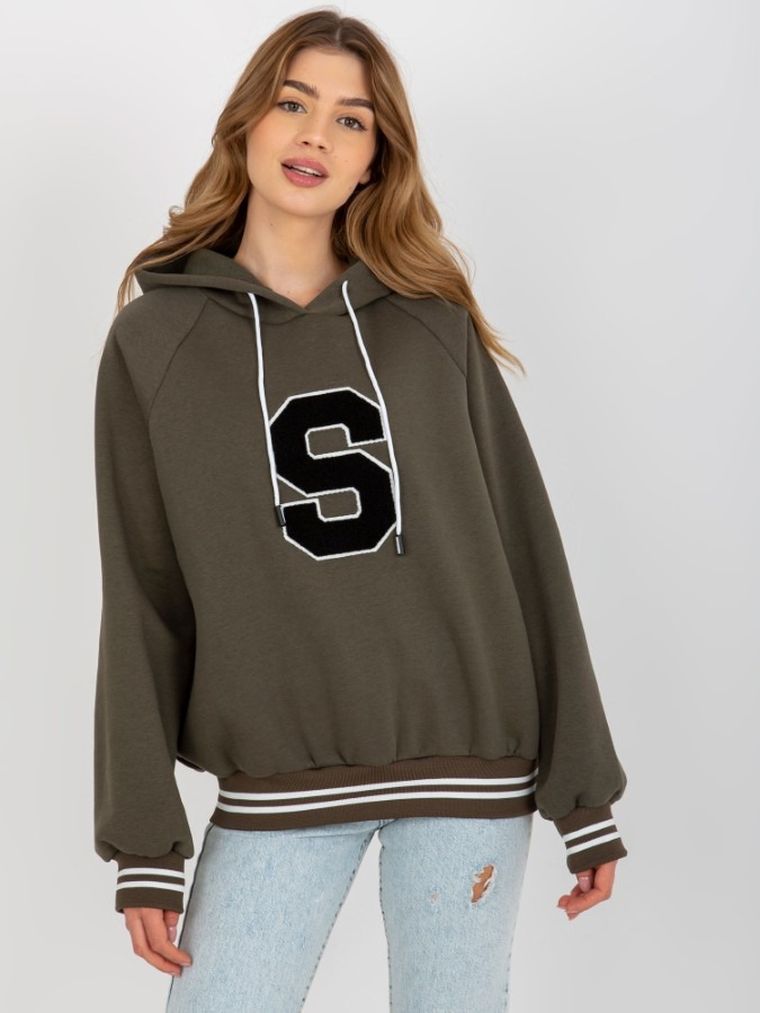 Bluza damska z kapturem, khaki, Relevance