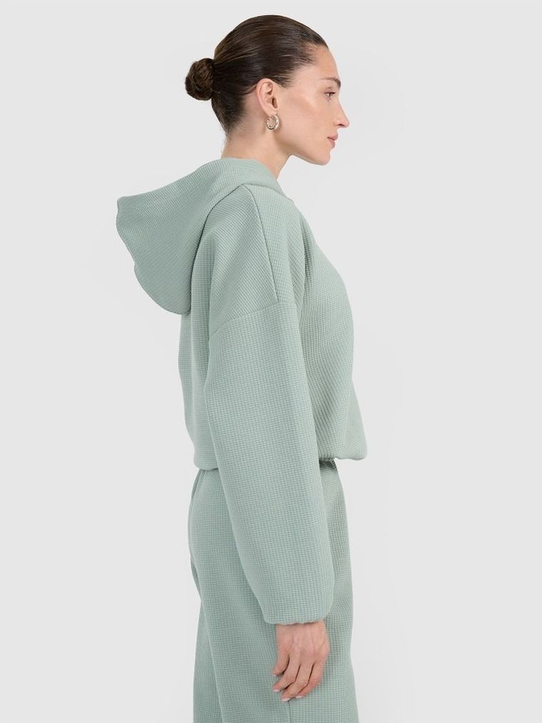 Bluza damska z kapturem, miętowa, 4F