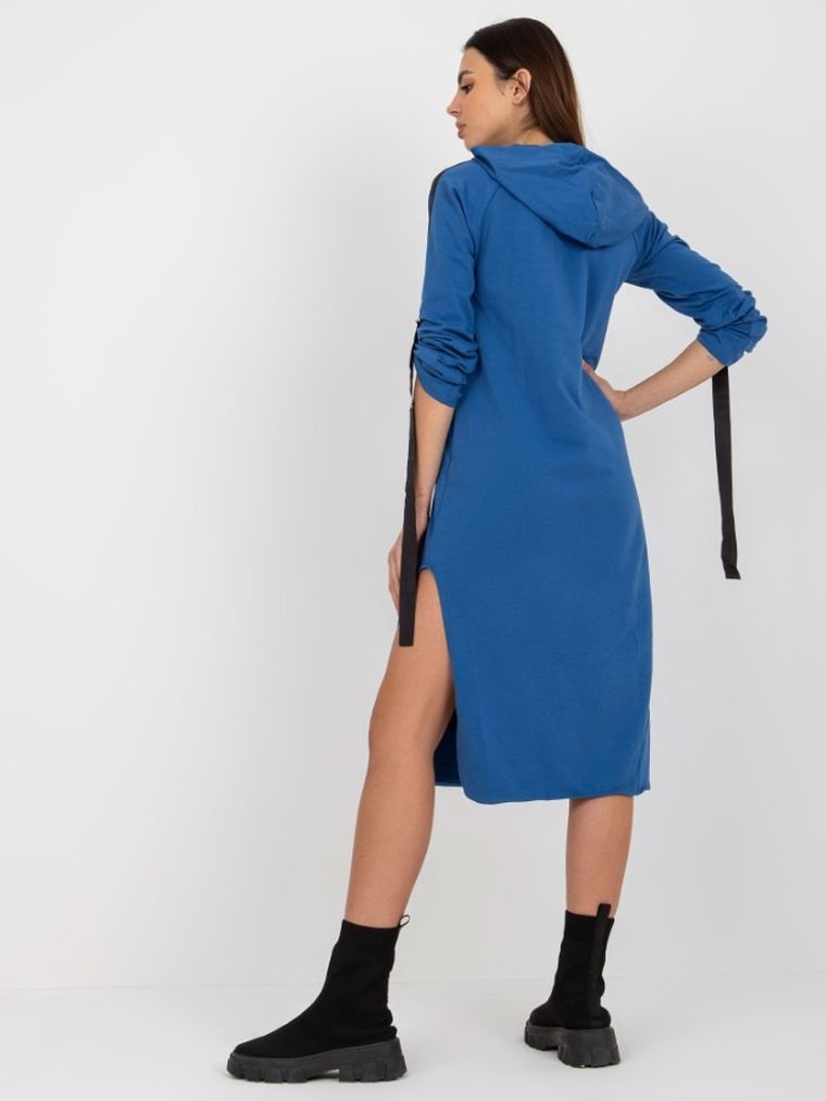 Bluza damska z kapturem, niebieska, Lily Rose