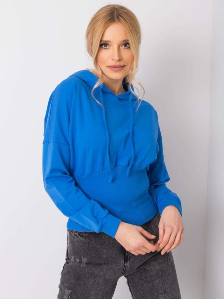 Bluza damska z kapturem, niebieska, Rue Paris