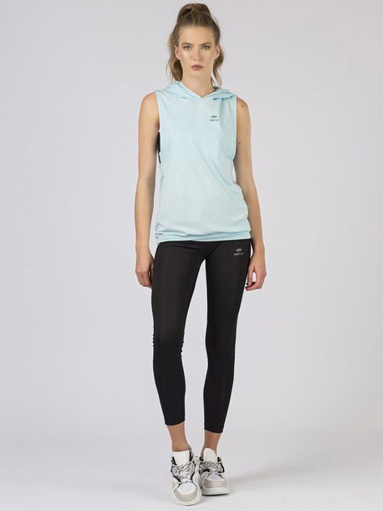 Bluza damska z kapturem, niebieska, Tommy Life