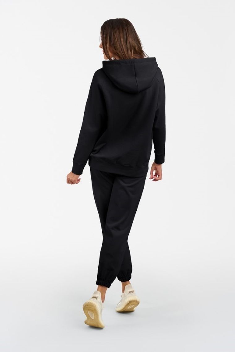 Bluza damska z kapturem, plus size, czarna, Viva, Italian Fashion