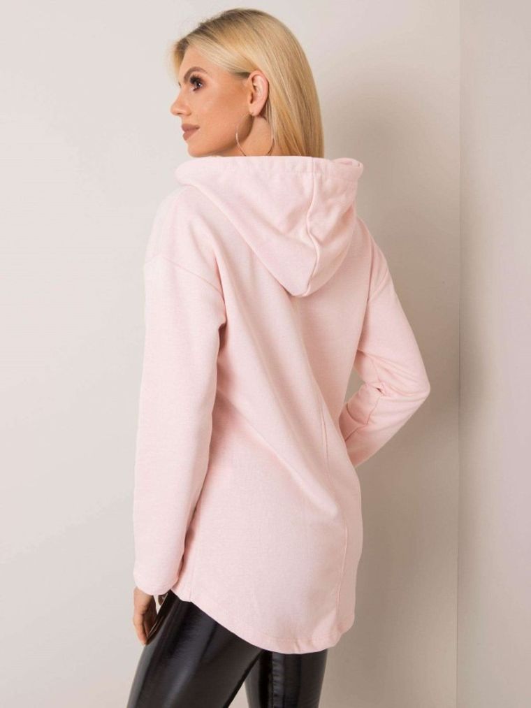 Bluza damska z kapturem, różowa, Basic Feel Good