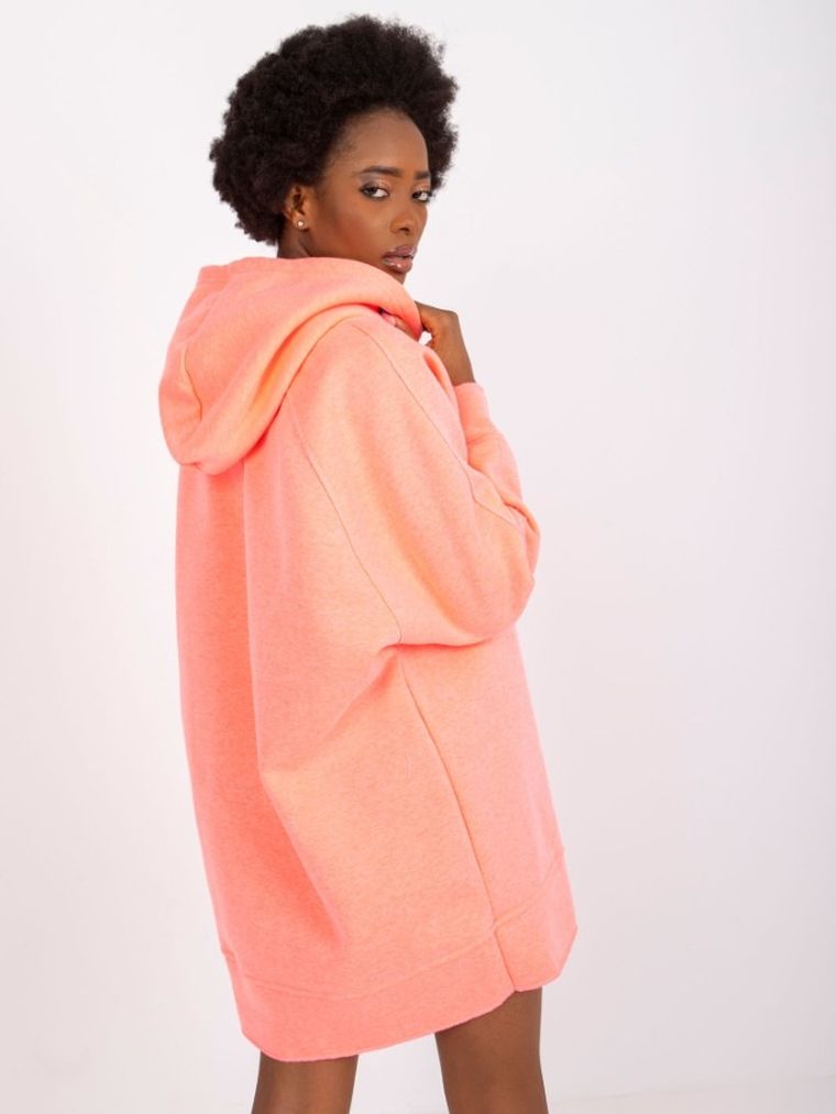 Bluza damska z kapturem, różowa, Ex Moda