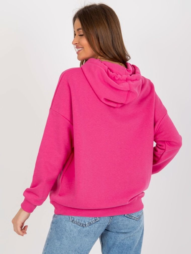 Bluza damska z kapturem, różowa, Mariquita