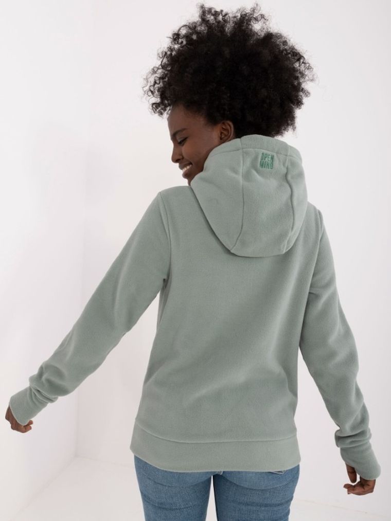 Bluza damska z kapturem, zielona, Sublevel