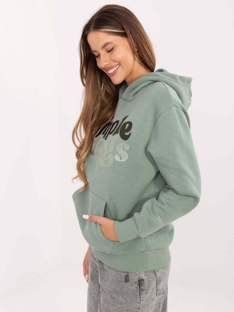 Bluza damska z kapturem, zielona, Sublevel